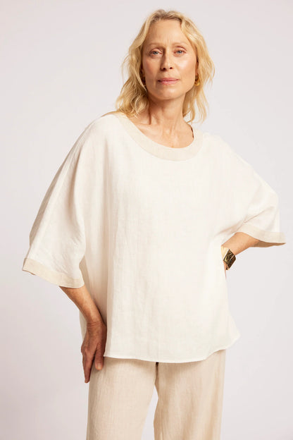 EB+IVE - Maris Relaxed Splice Top - White/Tusk