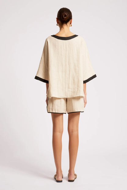EB+IVE - Maris Relaxed Splice Top - Tusk/Black