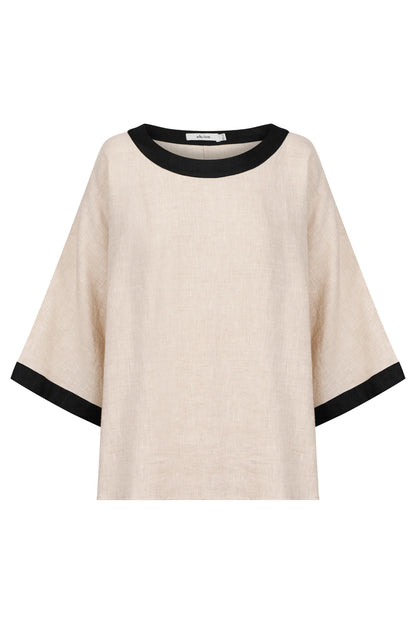 EB+IVE - Maris Relaxed Splice Top - Tusk/Black