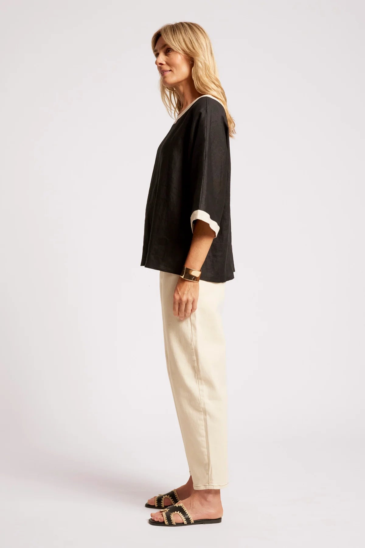 EB+IVE - Maris Relaxed Splice Top - Black/Tusk
