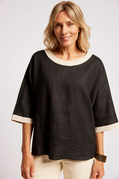 EB+IVE - Maris Relaxed Splice Top - Black/Tusk
