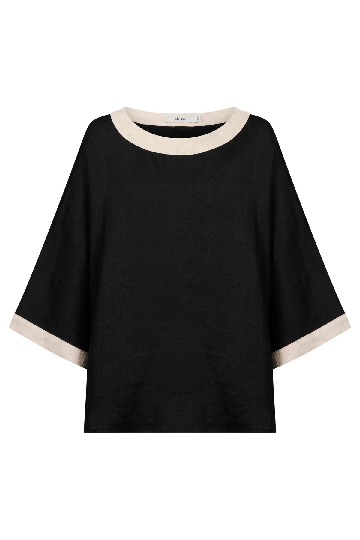 EB+IVE - Maris Relaxed Splice Top - Black/Tusk