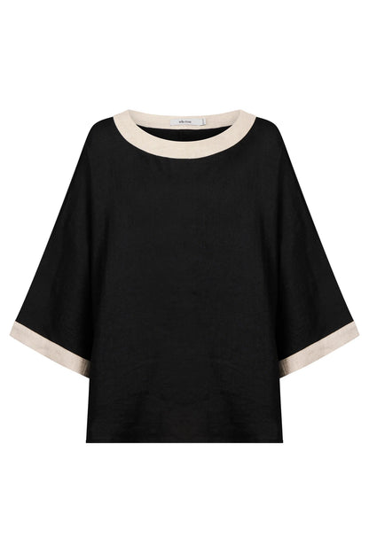EB+IVE - Maris Relaxed Splice Top - Black/Tusk