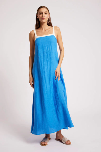 EB+IVE - Maris Splice Tank Maxi Dress - Marine/White