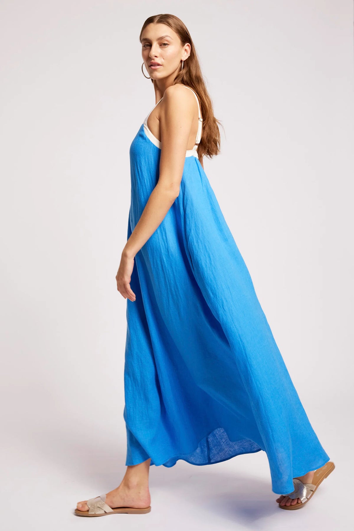 EB+IVE - Maris Splice Tank Maxi Dress - Marine/White