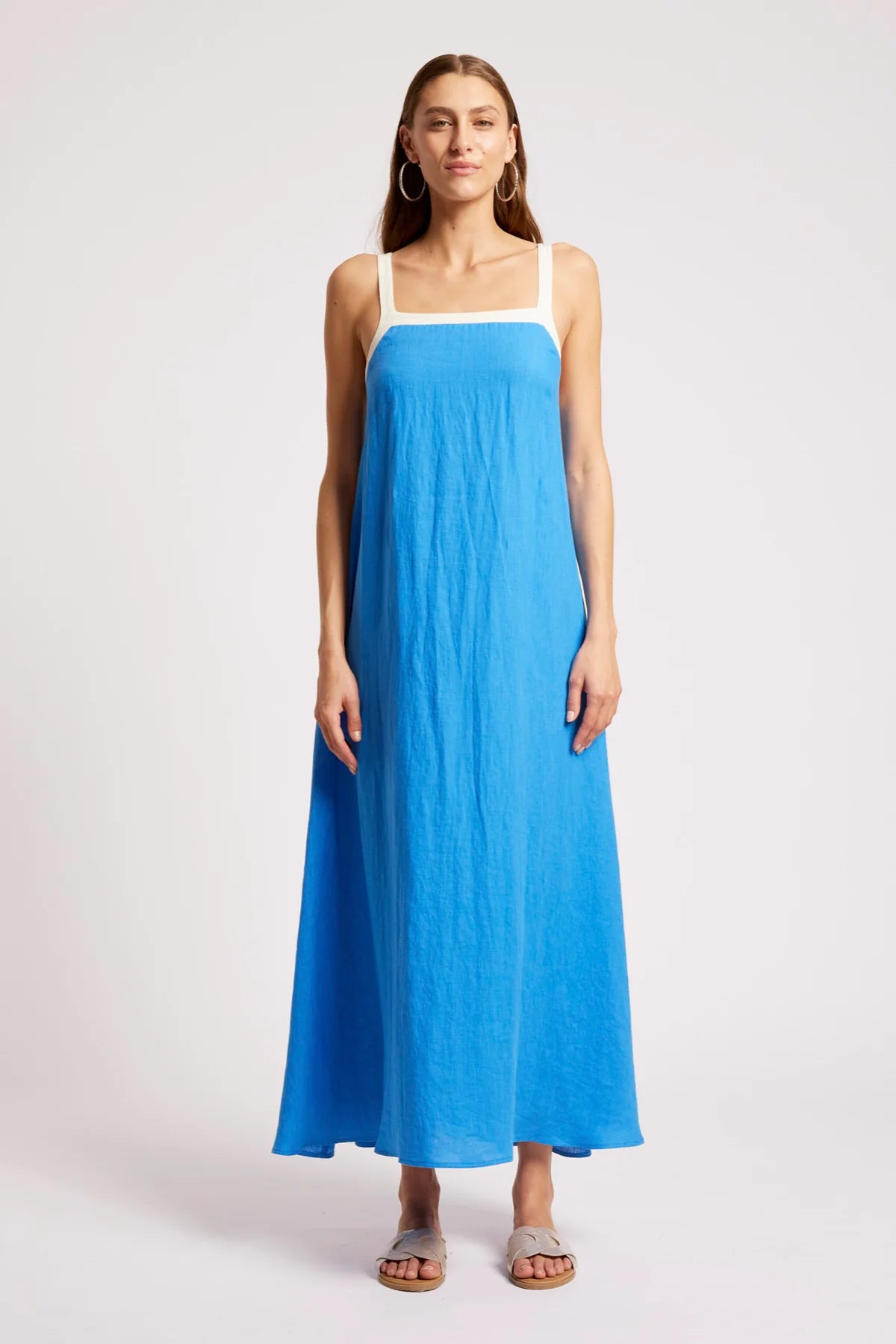 EB+IVE - Maris Splice Tank Maxi Dress - Marine/White