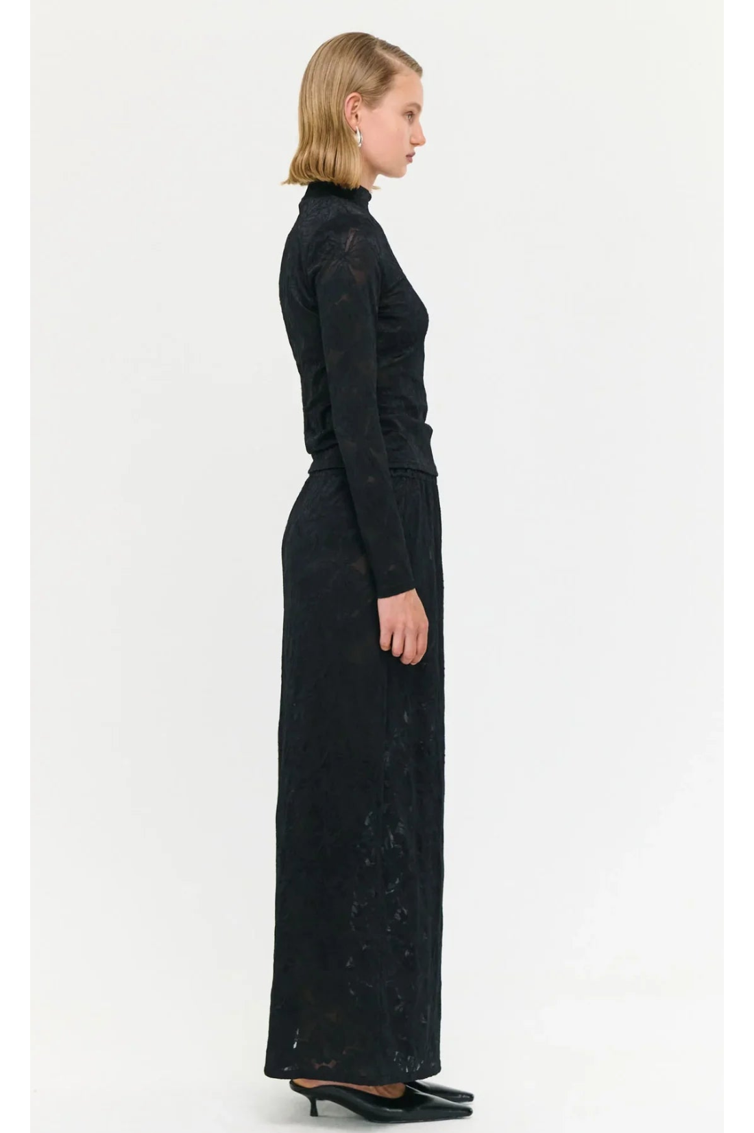STAPLE THE LABEL - Astrid Sheer Lace Maxi Skirt - Black