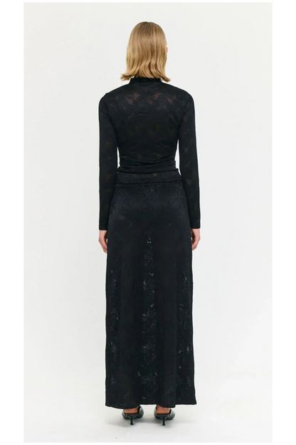 STAPLE THE LABEL - Astrid Sheer Lace Maxi Skirt - Black