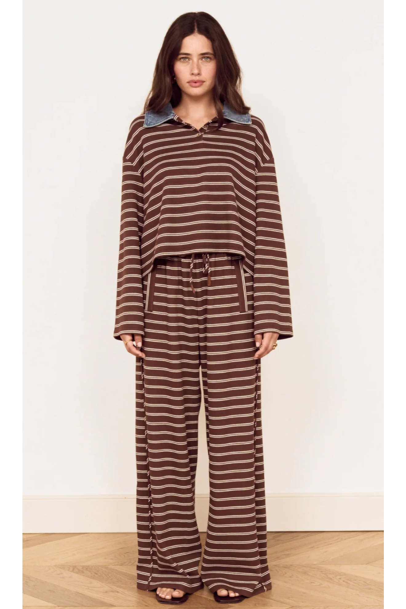MINKPINK - Vesper Polo Top - Choc