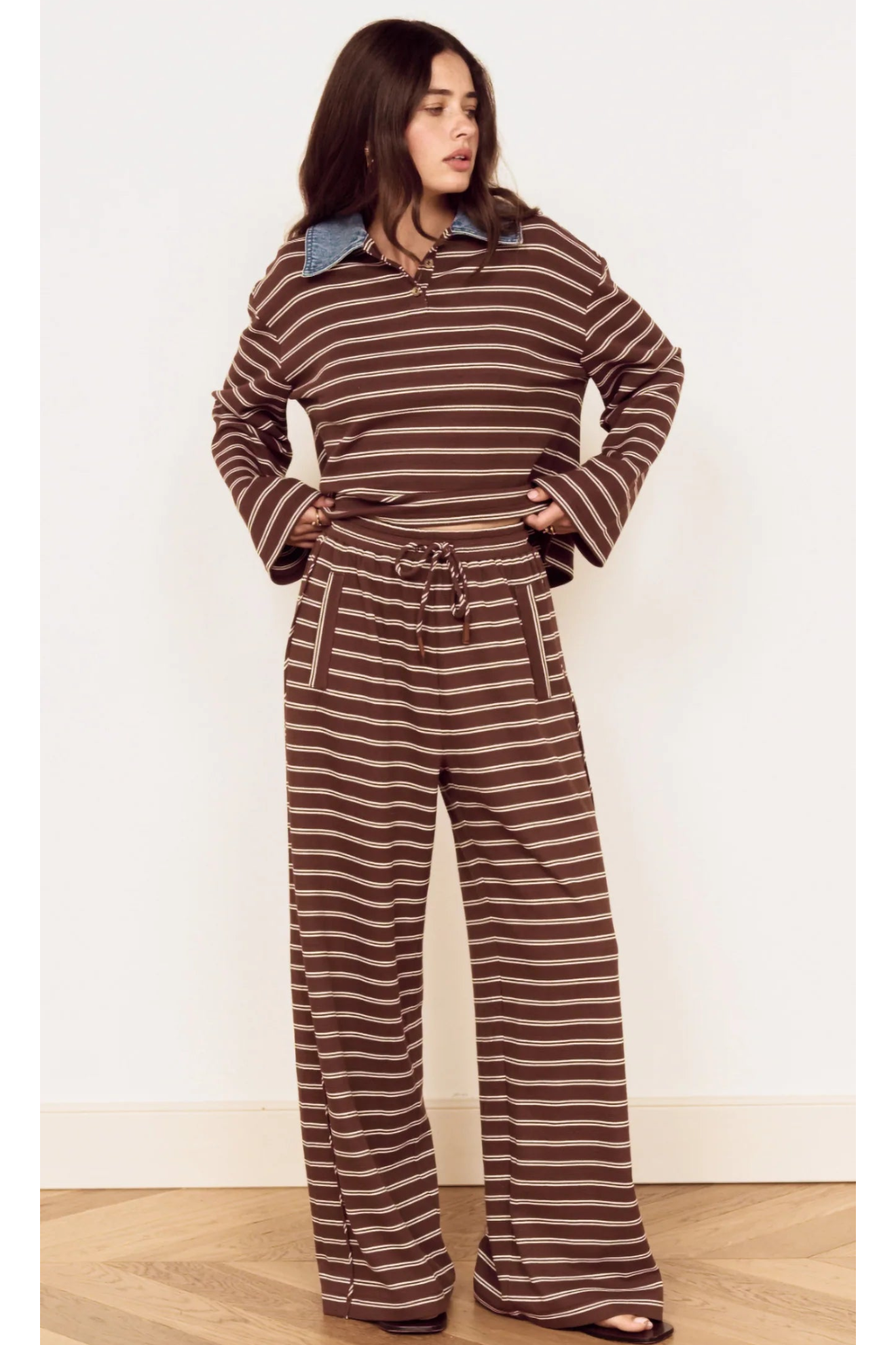 MINKPINK - Vesper Polo Top - Choc