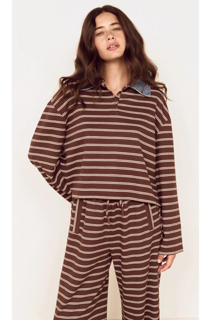 MINKPINK - Vesper Polo Top - Choc