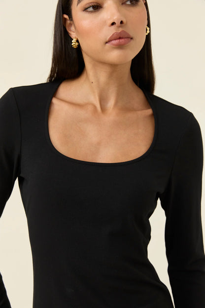 ISLE OF MINE - Naria Scoop Neck Top - Onyx