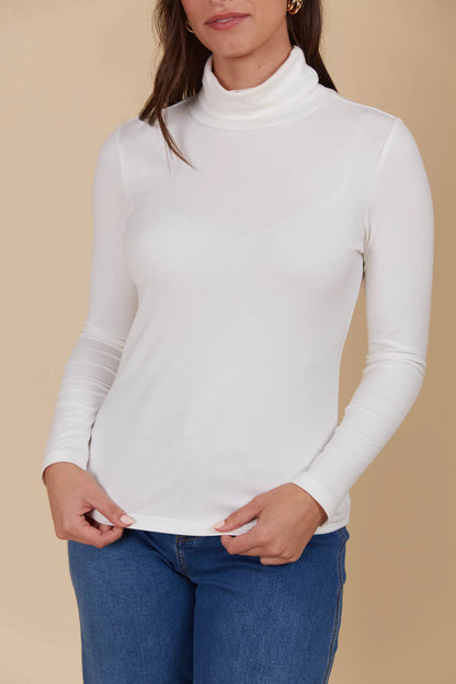 Isle Of Mine - Naria Roll Neck Top - Ivory