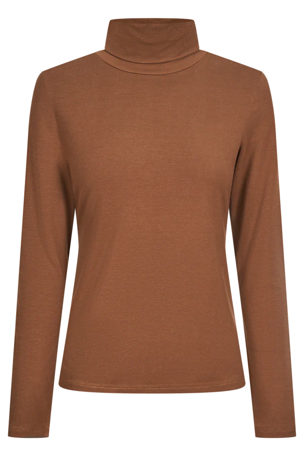 ISLE OF MINE - Naria Roll Neck Top - Toffee