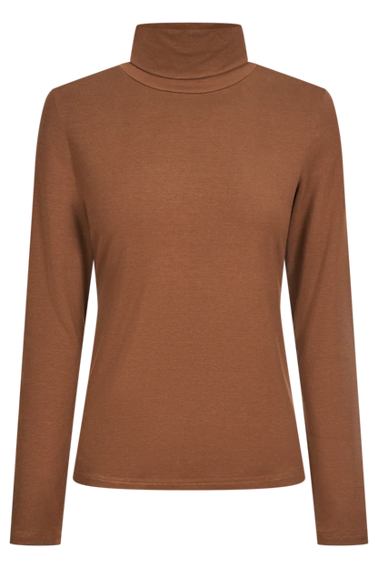 ISLE OF MINE - Naria Roll Neck Top - Toffee