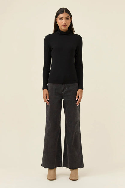 ISLE OF MINE - Naria Roll Neck Top - Onyx