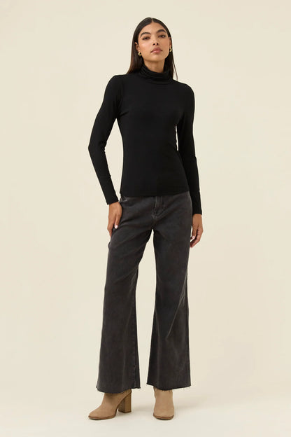 ISLE OF MINE - Naria Roll Neck Top - Onyx