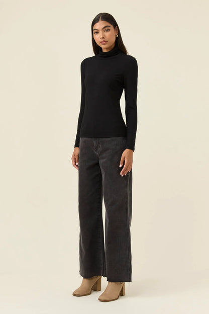 ISLE OF MINE - Naria Roll Neck Top - Onyx