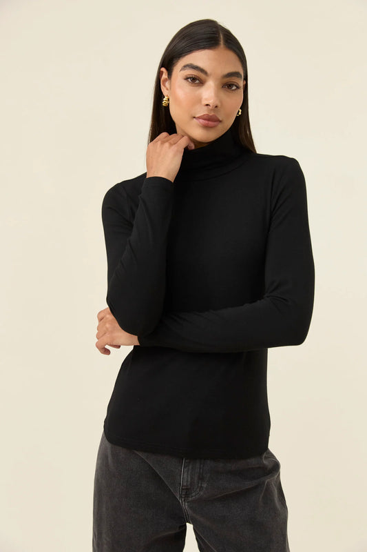 ISLE OF MINE - Naria Roll Neck Top - Onyx
