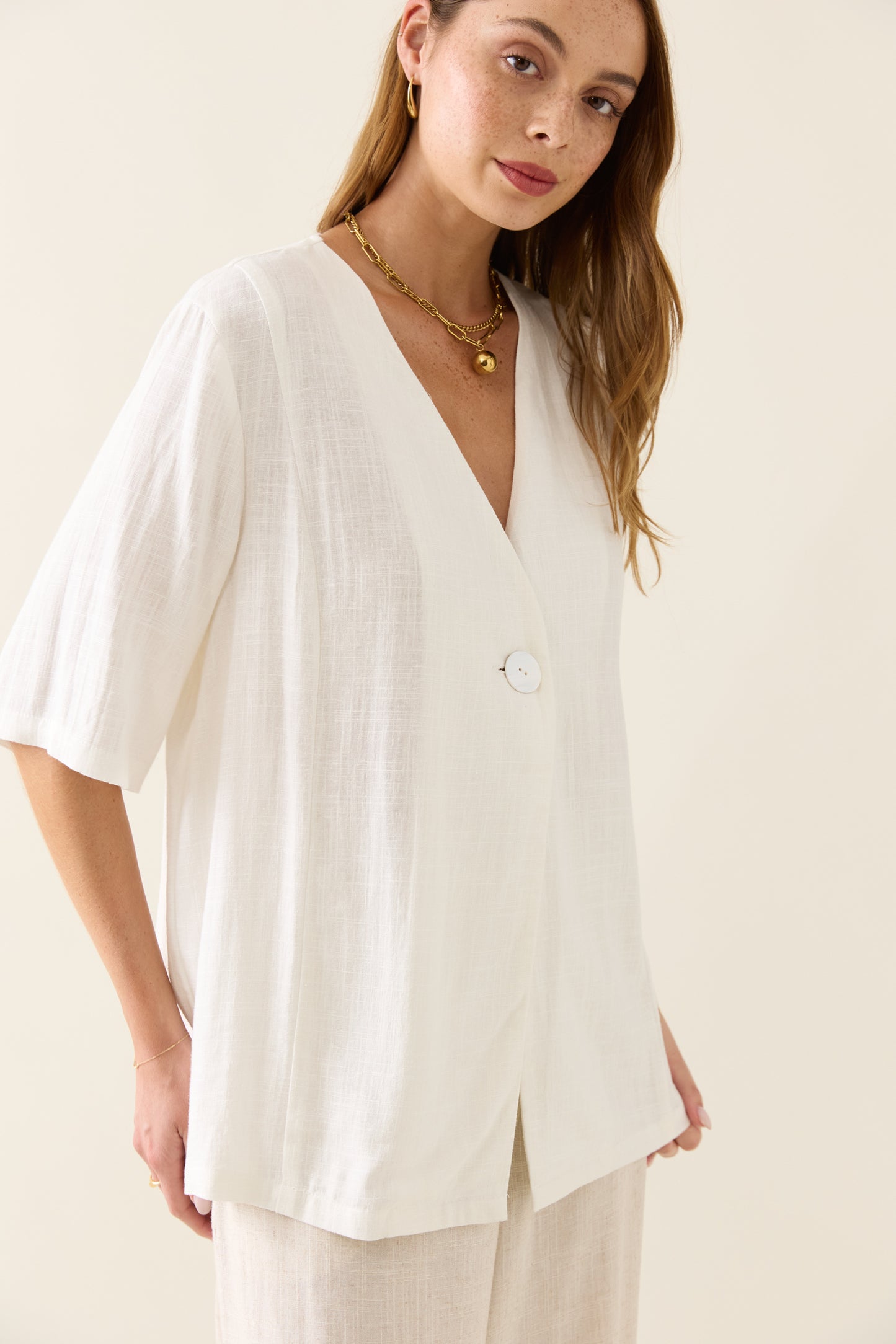 Isle Of Mine - Ingrid Button Top - Lotus