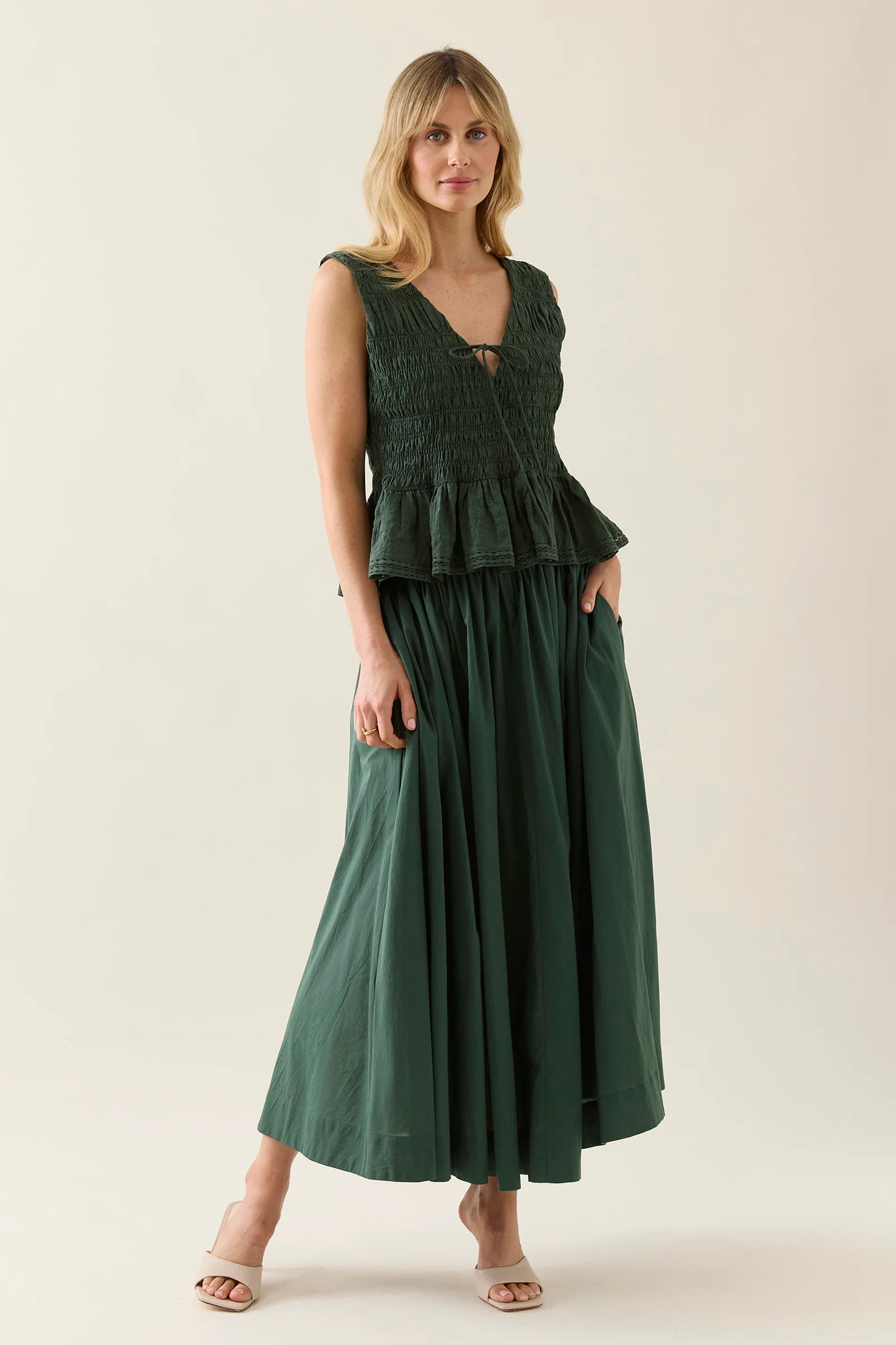 Isle Of Mine - Esther Shirred Tank - Myrtle