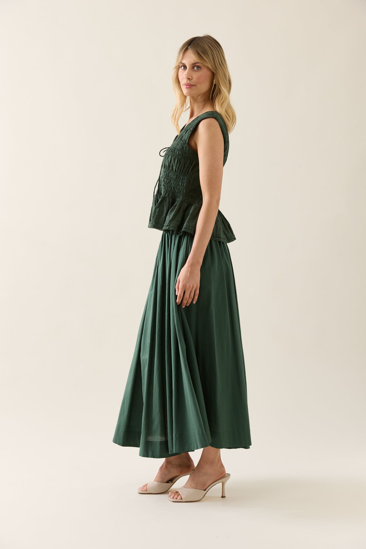 Isle Of Mine - Esther Shirred Tank - Baltic