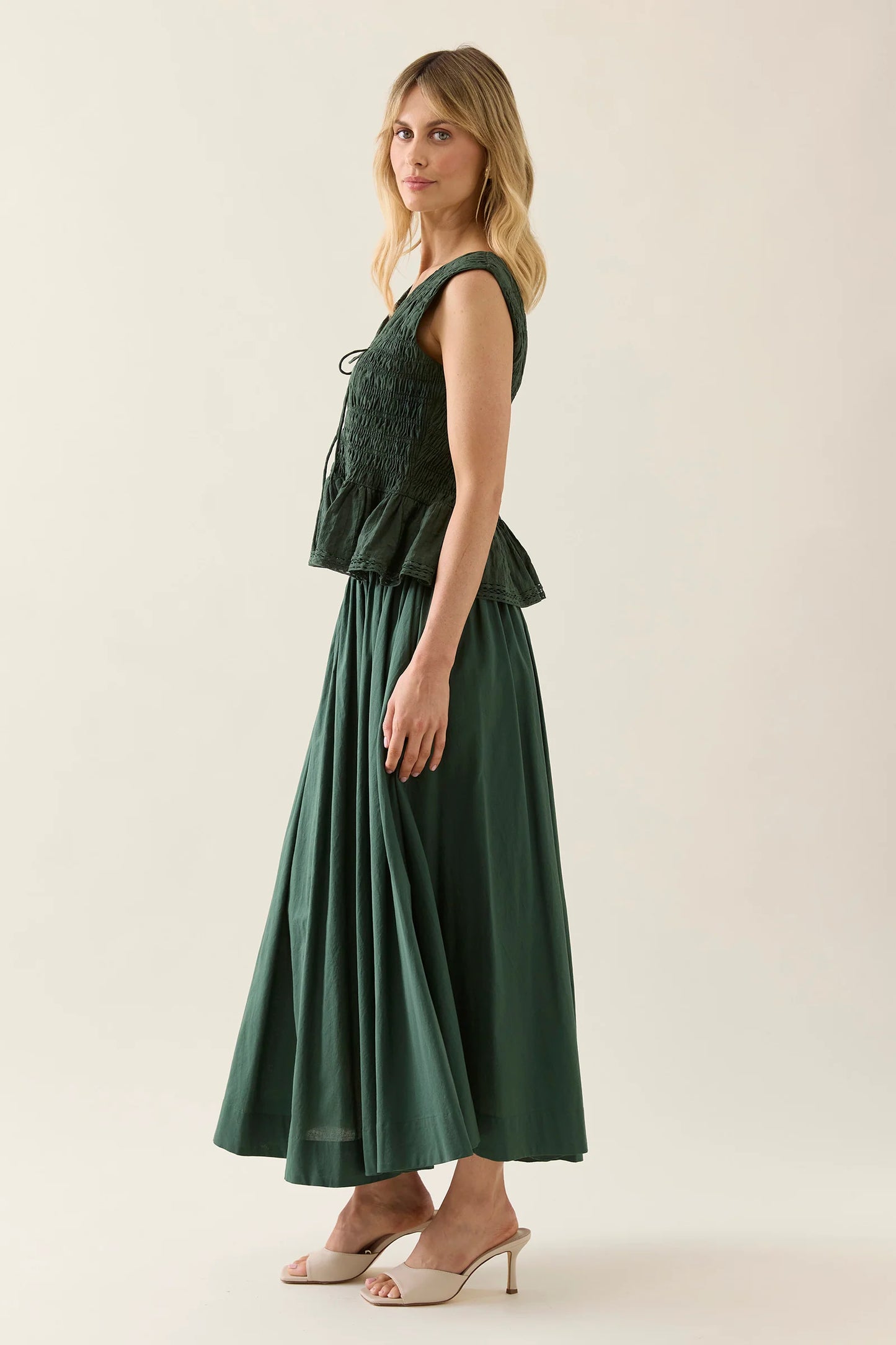 Isle Of Mine - Esther Shirred Tank - Myrtle