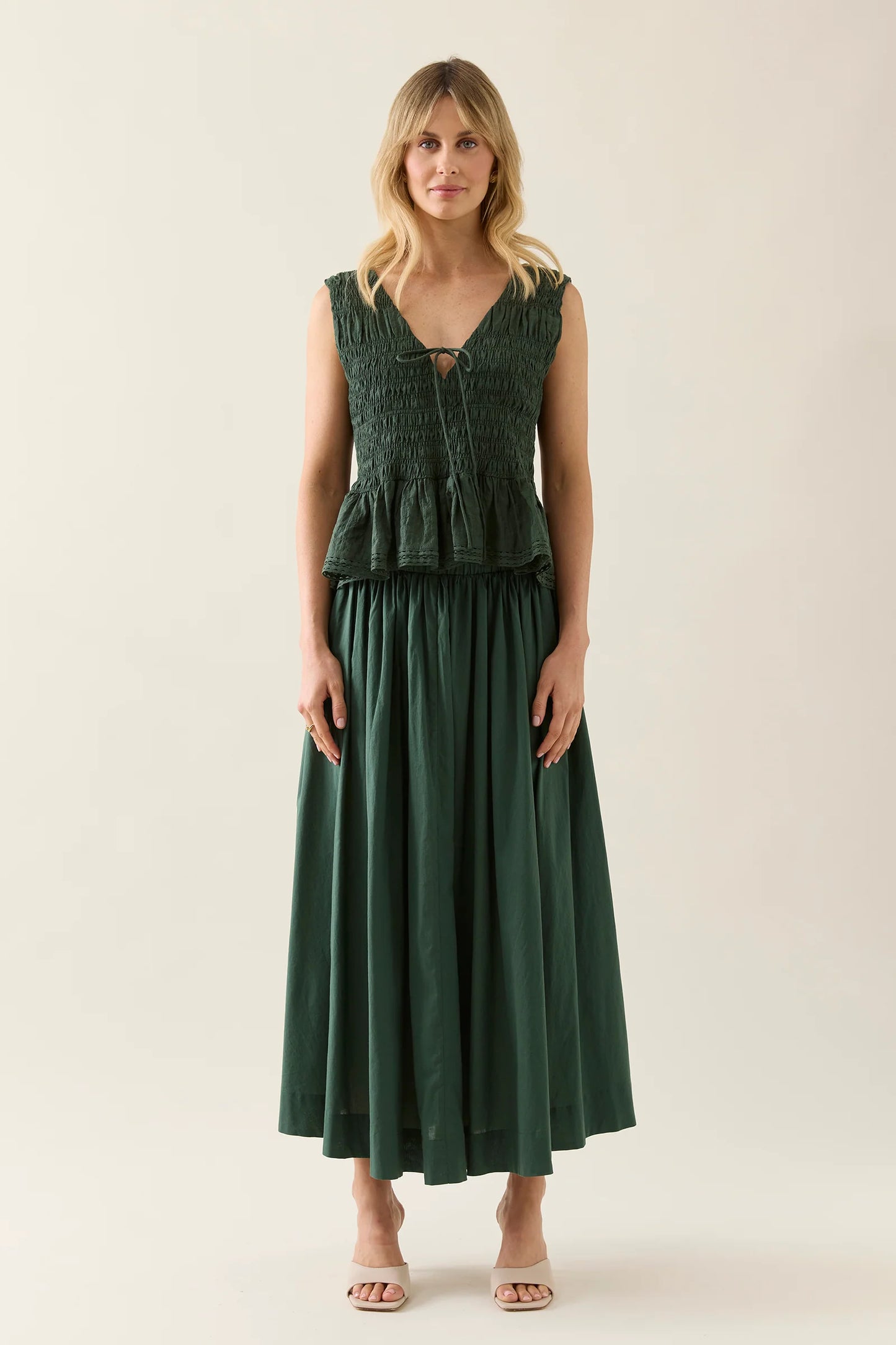 Isle Of Mine - Esther Shirred Tank - Myrtle