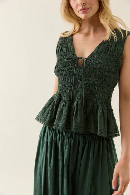 Isle Of Mine - Esther Shirred Tank - Myrtle