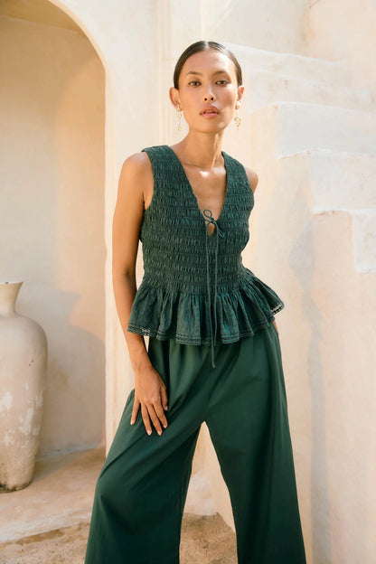 Isle Of Mine - Esther Shirred Tank - Myrtle