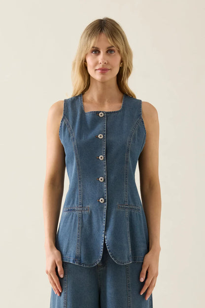 Isle Of Mine - Sofie Denim Vest - Drift