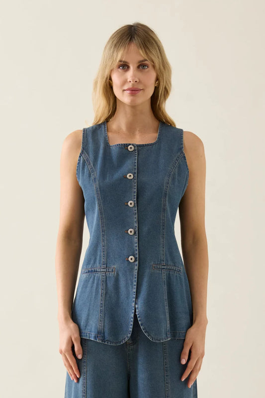 Isle Of Mine - Sofie Denim Vest - Drift