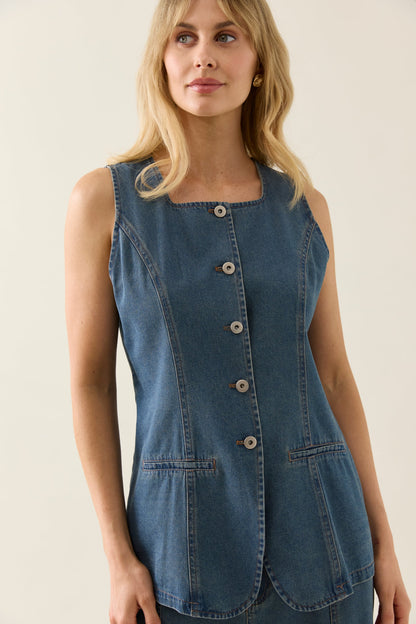 Isle Of Mine - Sofie Denim Vest - Drift