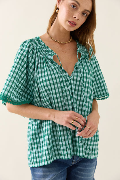 Isle Of Mine - Esther Shirred Top - Baltic