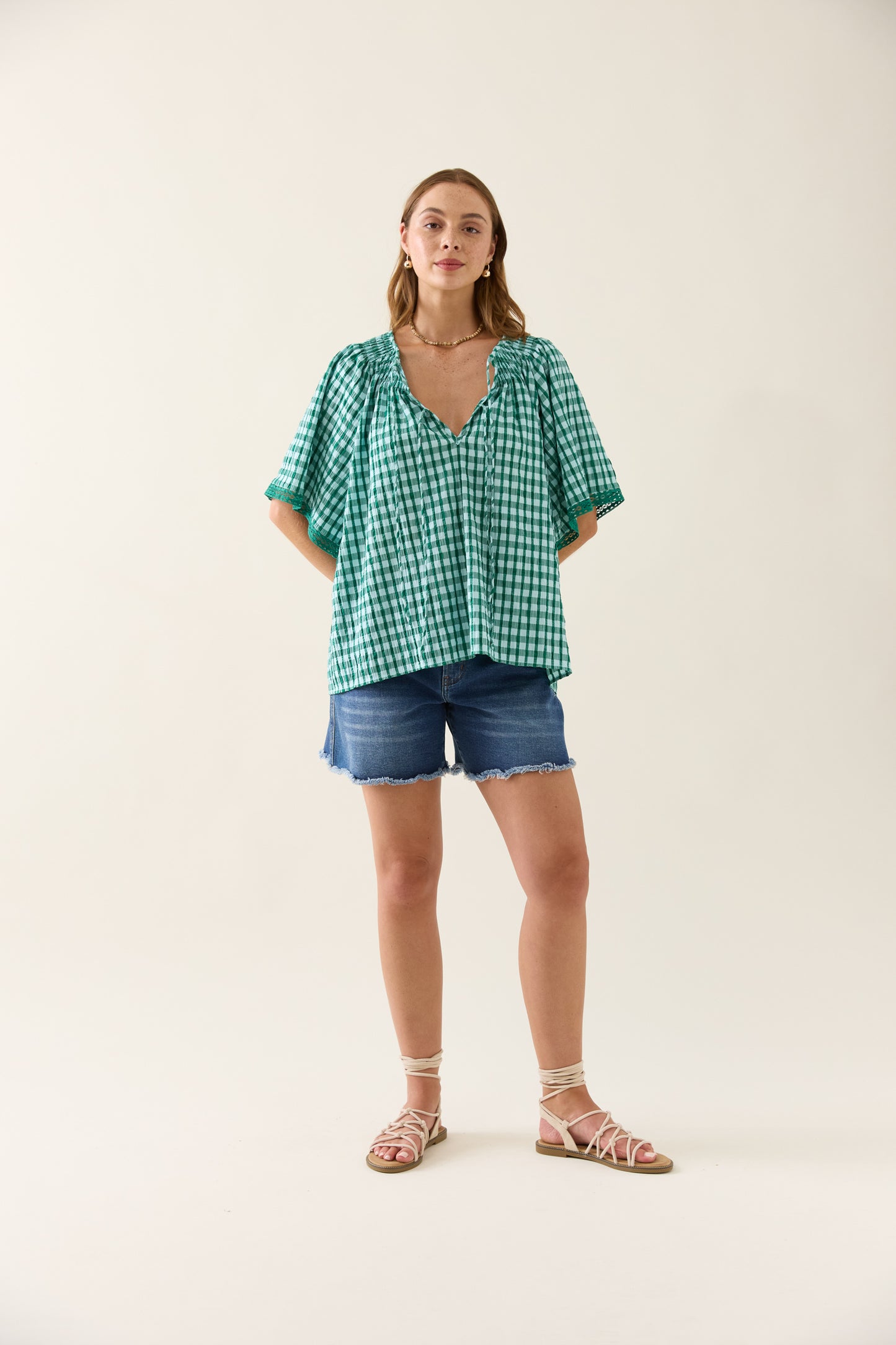 Isle Of Mine - Esther Shirred Top - Baltic