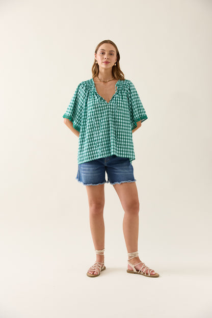 Isle Of Mine - Esther Shirred Top - Baltic