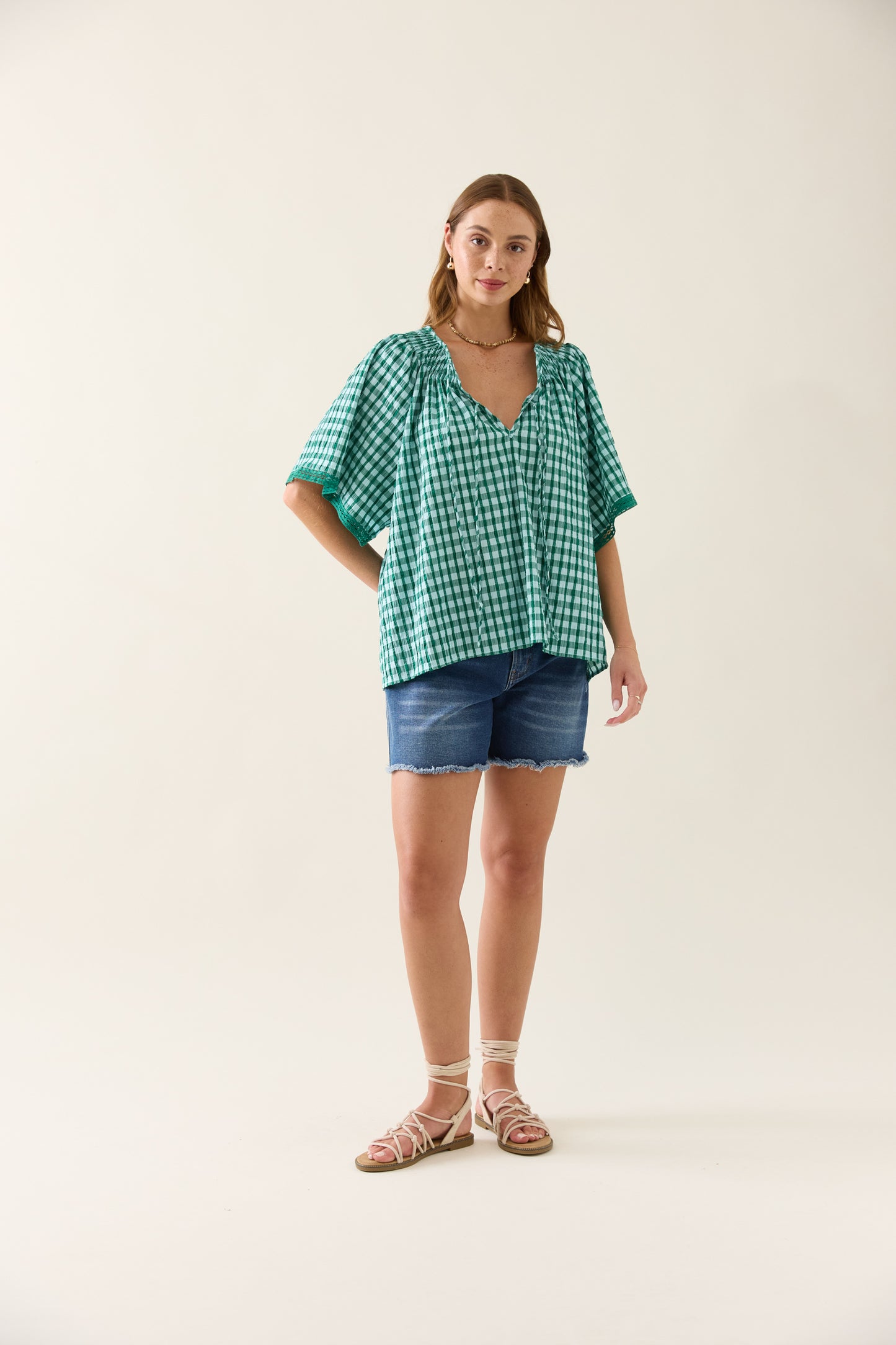 Isle Of Mine - Esther Shirred Top - Baltic