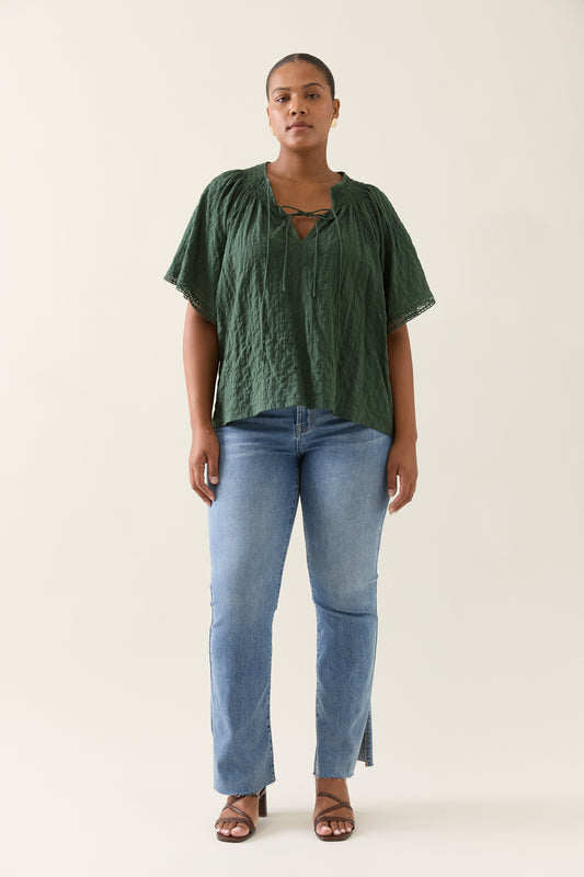 Isle Of Mine - Esther Shirred Top - Myrtle