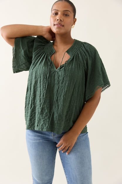 Isle Of Mine - Esther Shirred Top - Myrtle