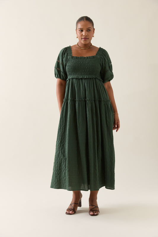 Isle Of Mine - Esther Shirred Maxi - Myrtle