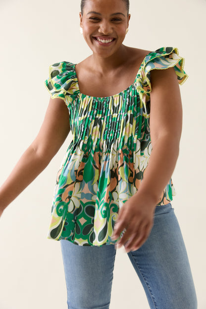 Isle Of Mine - Aurora Frill Tank - Paisley