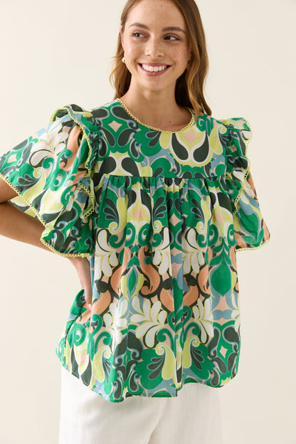 Isle Of Mine - Aurora Frill Top - Paisley