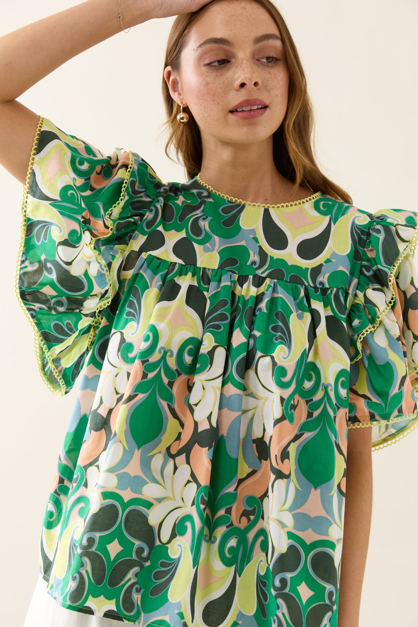 Isle Of Mine - Aurora Frill Top - Paisley