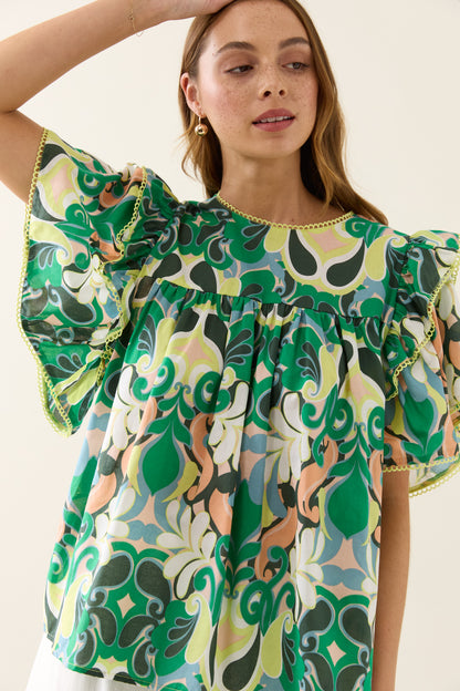 Isle Of Mine - Aurora Frill Top - Paisley