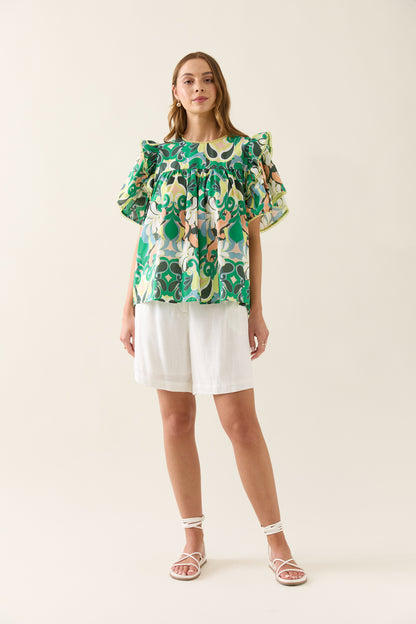Isle Of Mine - Aurora Frill Top - Paisley