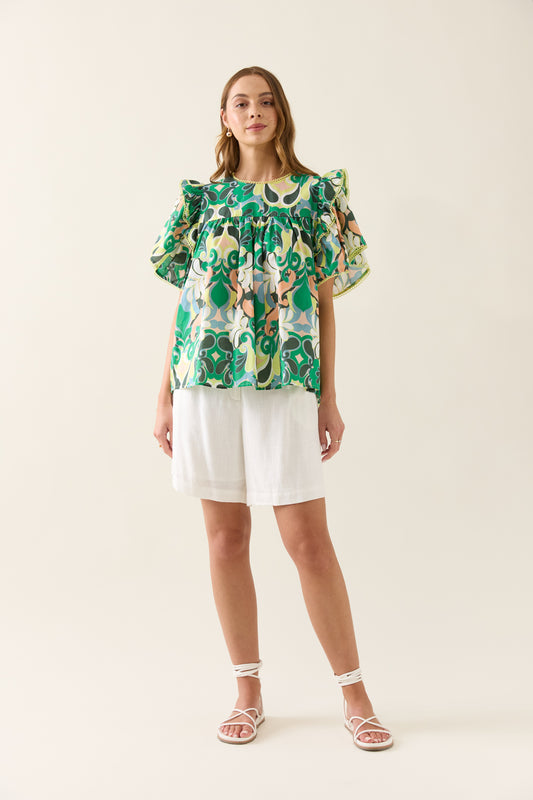 Isle Of Mine - Aurora Frill Top - Paisley