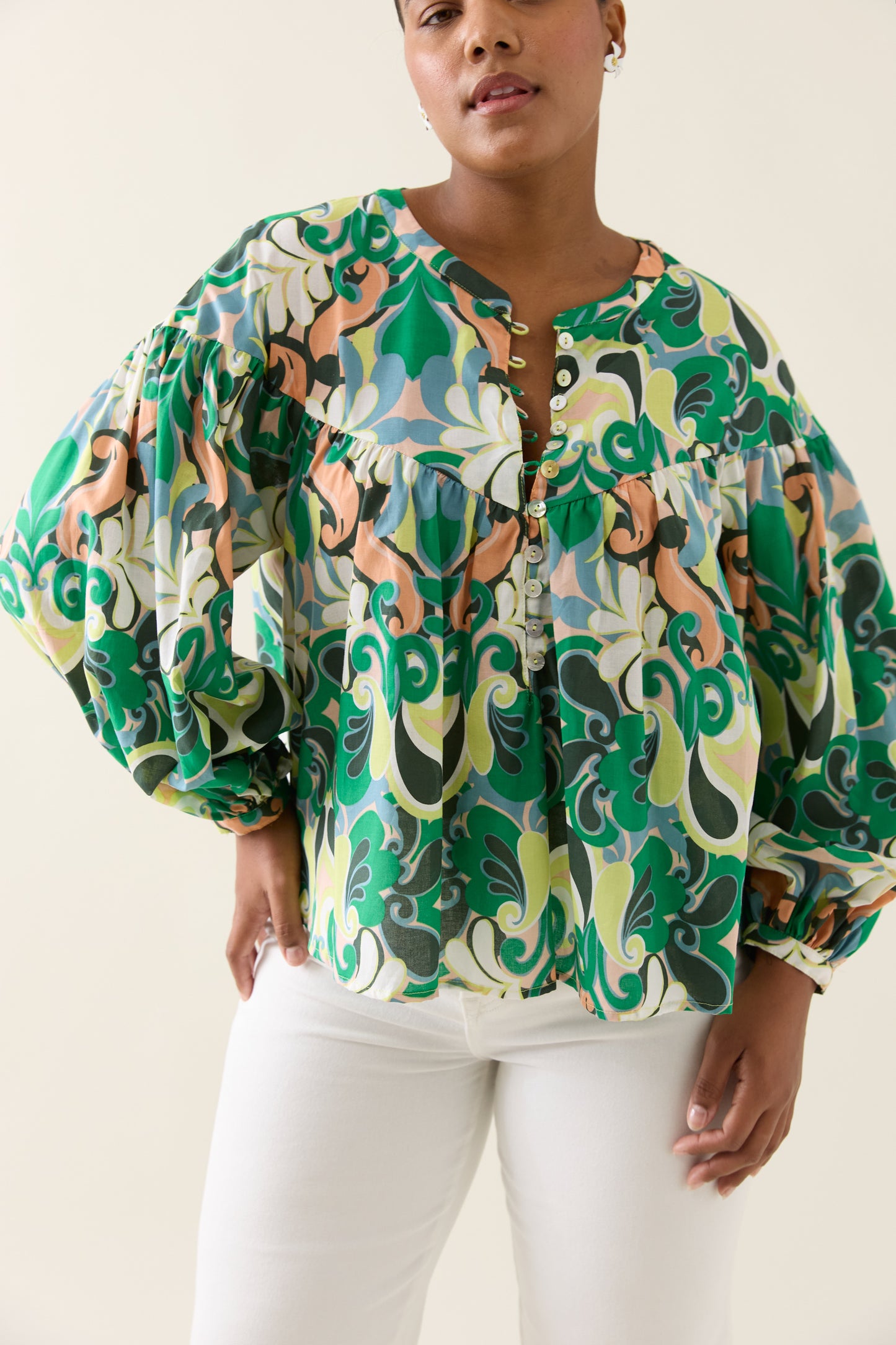 Isle Of Mine - Aurora Button Blouse - Paisley