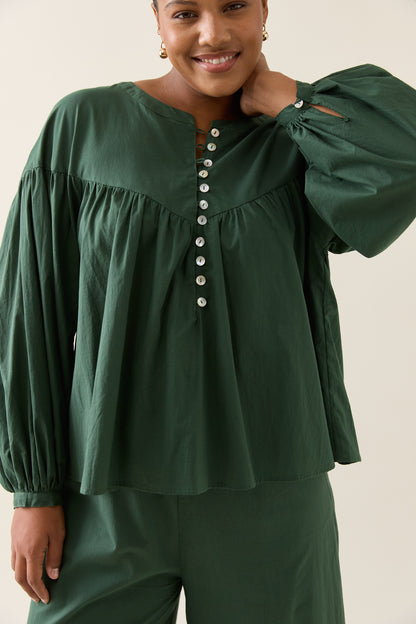 Isle Of Mine - Aurora Button Blouse - Myrtle