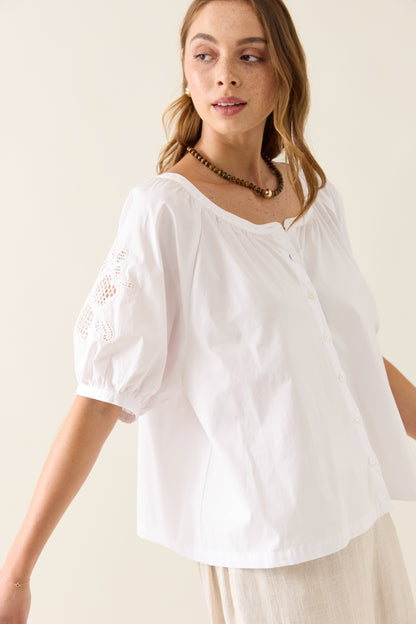 Isle Of Mine - Nilsa Button Top - Lotus
