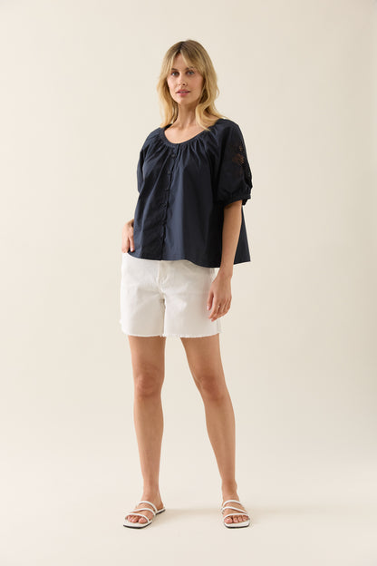 Isle Of Mine - Nilsa Button Top - Navy